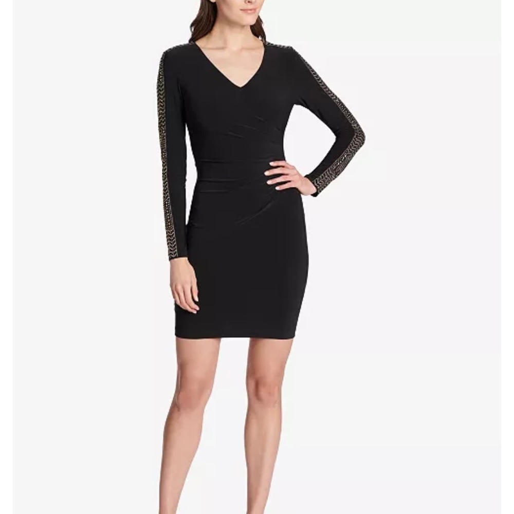 Guess studded ruched sheath dress